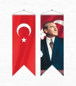 Atatürk Posteri 1 No ve Türk Bayrağı Kırlangıç 70x200 Cm