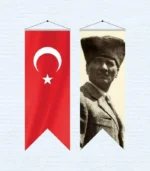 Atatürk Posteri 3 No ve Türk Bayrağı Kırlangıç 50x150 cm