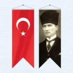 Atatürk Posteri 5 No ve Türk Bayrağı Kırlangıç 70x200 Cm